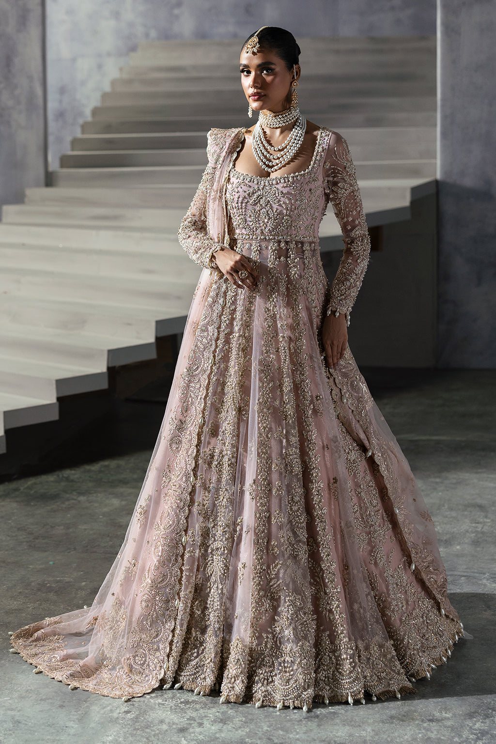 Afrozeh | The Brides Edit 24 | Sofia | Powder pink - Bridal Dress XL