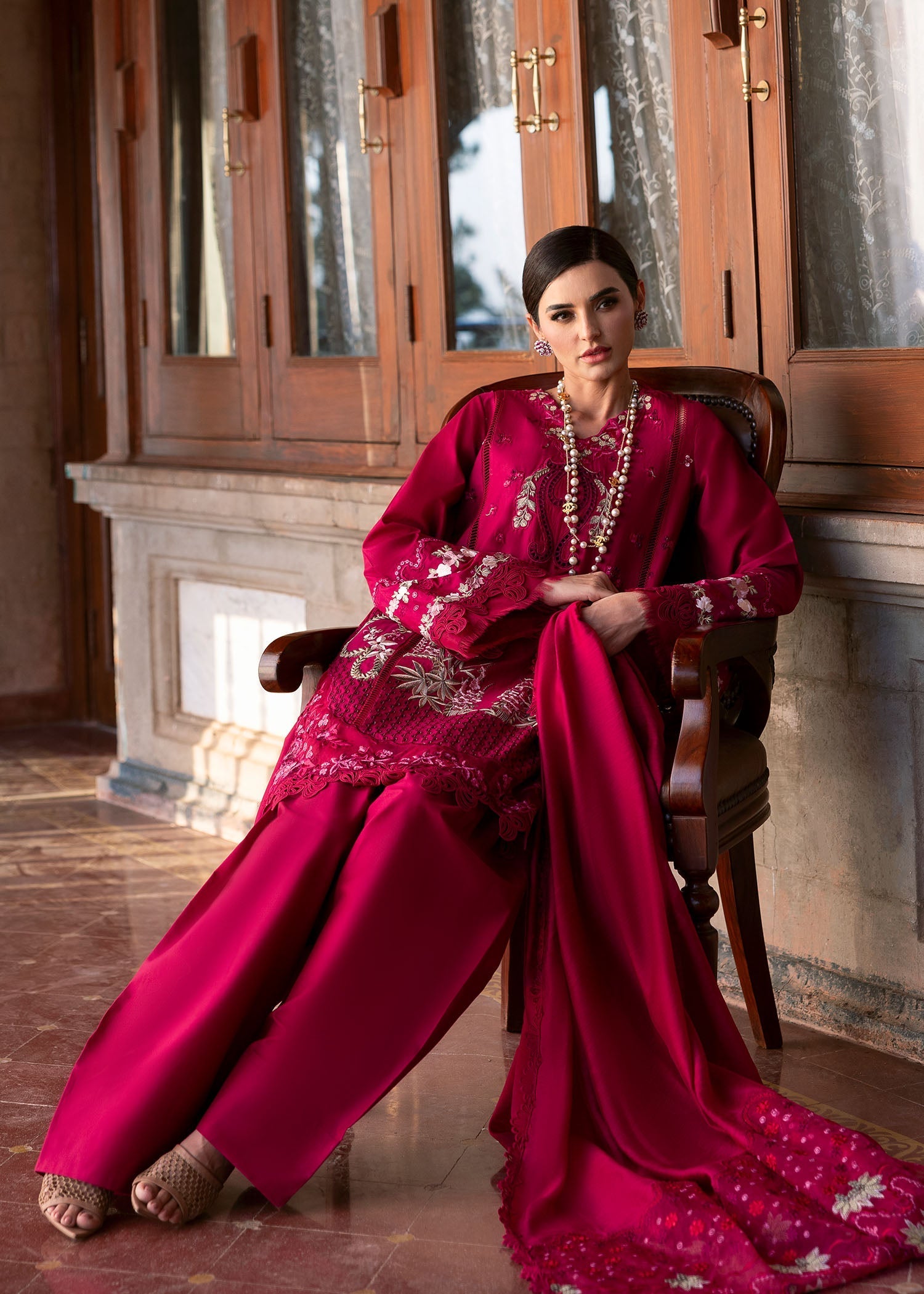 Saira Shakira | Bloom Lawn 25 | FAYE 7-B M Magenta Lawn