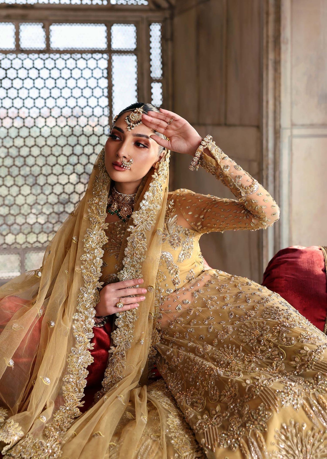 Akbar Aslam | Rajkumari Bridals | Gulnaz L Beige Net