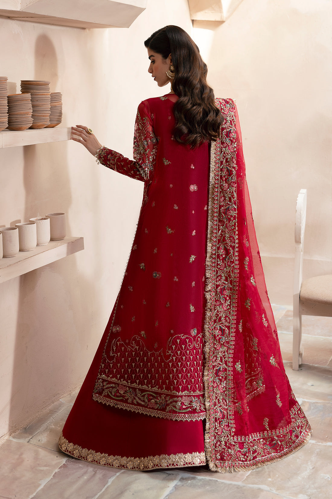 Emaan Adeel | Clay Couture | CARMINE XS Crimson Organza