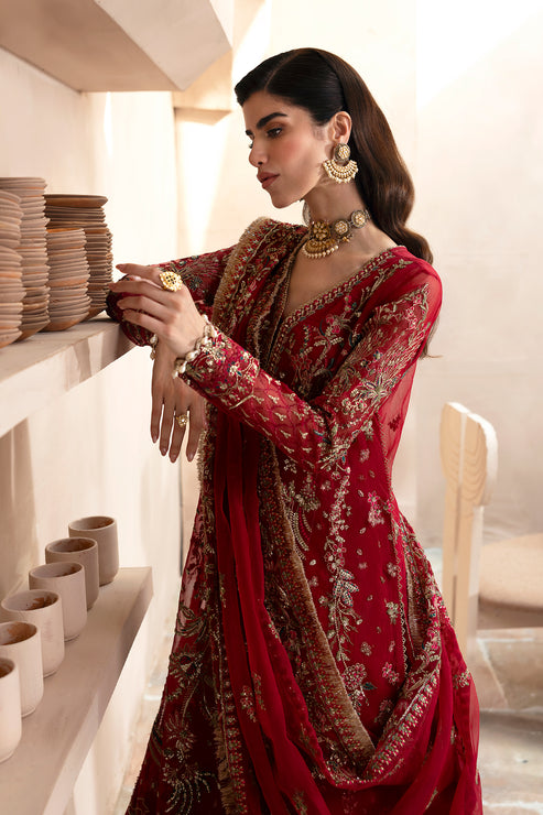 Emaan Adeel | Clay Couture | CARMINE L Crimson Organza