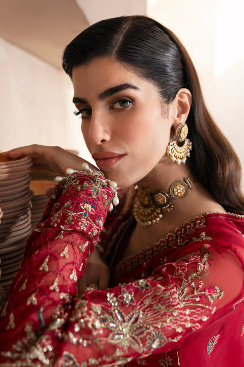 Emaan Adeel | Clay Couture | CARMINE M Crimson Organza