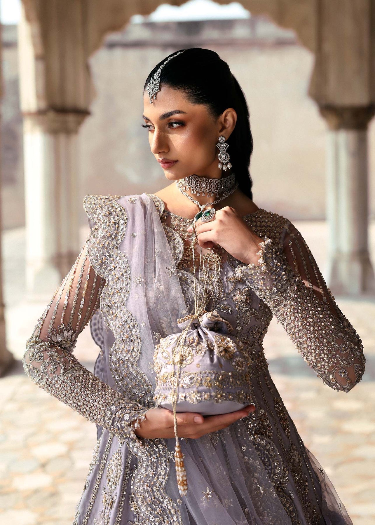Akbar Aslam | Rajkumari Bridals | Raniyat M Light Lavender Net
