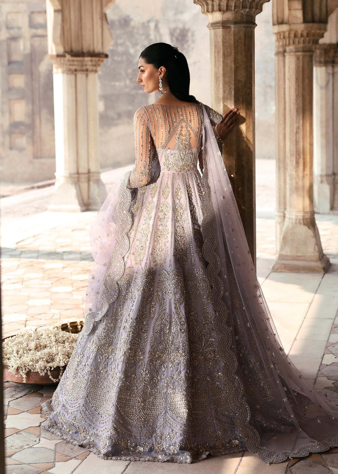 Akbar Aslam | Rajkumari Bridals | Raniyat XS Light Lavender Net
