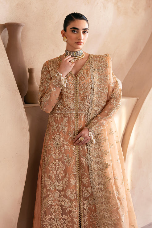 Emaan Adeel | Clay Couture | CAMELIA M Peach Organza