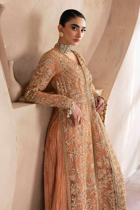Emaan Adeel | Clay Couture | CAMELIA L Peach Organza