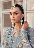 Akbar Aslam | Rajkumari Bridals | Shazmin XL Blue Gray Organza