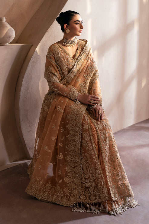 Emaan Adeel | Clay Couture | CAMELIA Custom Size Peach Organza