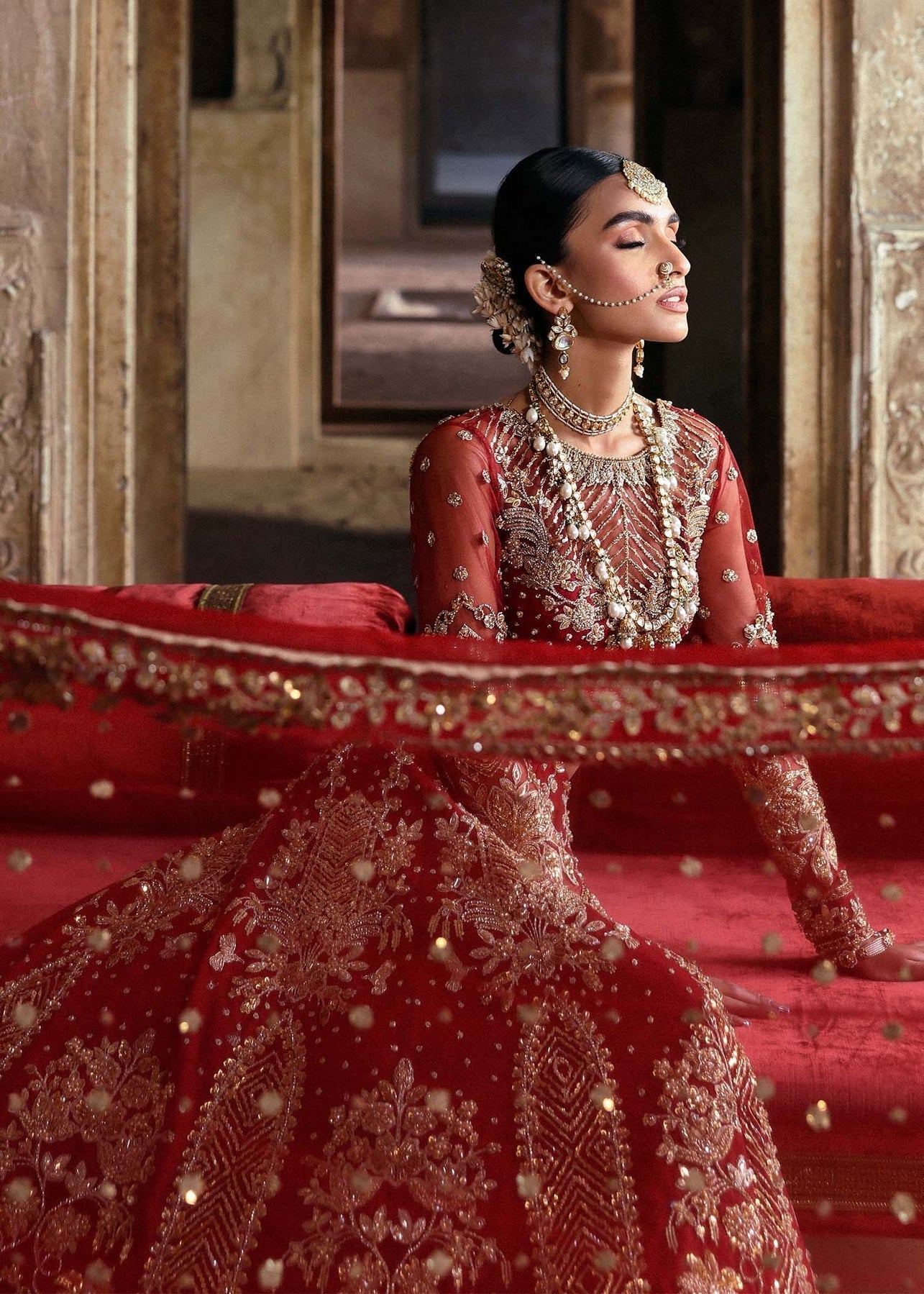 Akbar Aslam | Rajkumari Bridals | Rajbano XL Maroon Net