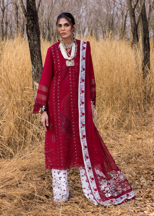 Saira Shakira | Luxury Lawn 25 | SHAMS-A XS Maroon Lawn