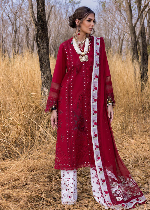 Saira Shakira | Luxury Lawn 25 | SHAMS-A XL Maroon Lawn