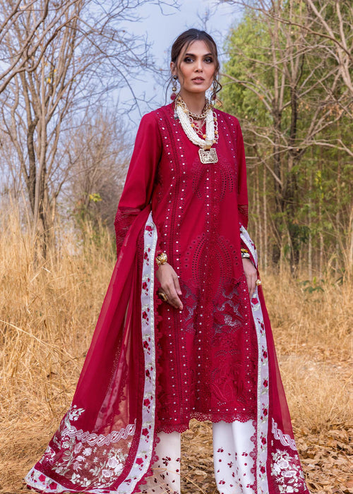 Saira Shakira | Luxury Lawn 25 | SHAMS-A XS Maroon Lawn