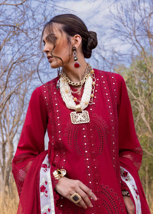 Saira Shakira | Luxury Lawn 25 | SHAMS-A M Maroon Lawn