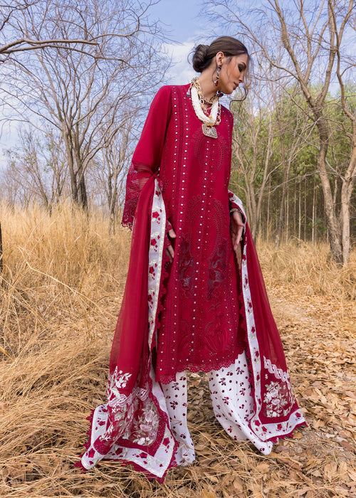 Saira Shakira | Luxury Lawn 25 | SHAMS-A L Maroon Lawn