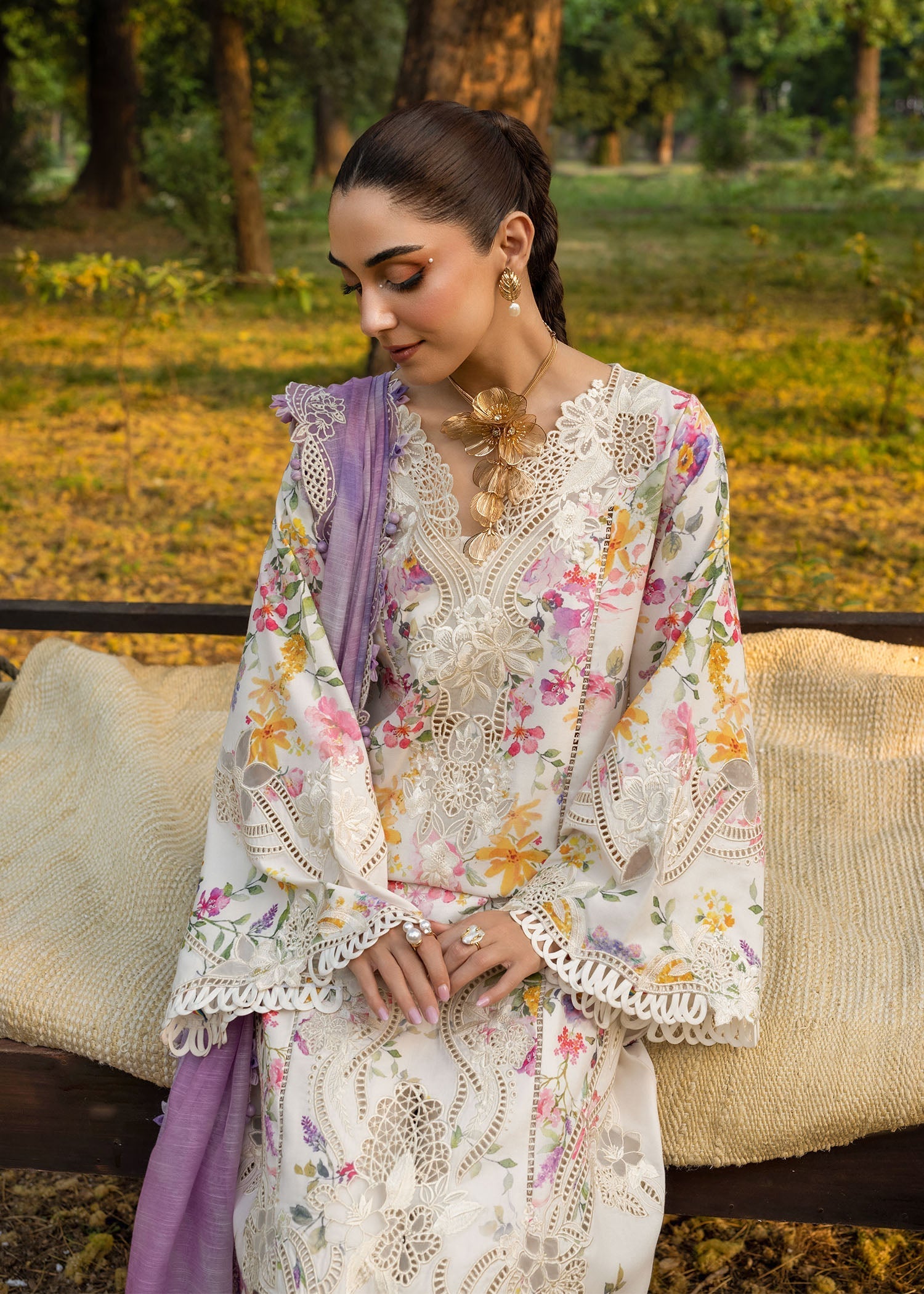 Crimson | Tasawar 25 | PETALS AND PROMISES - D2B L Off White Organza