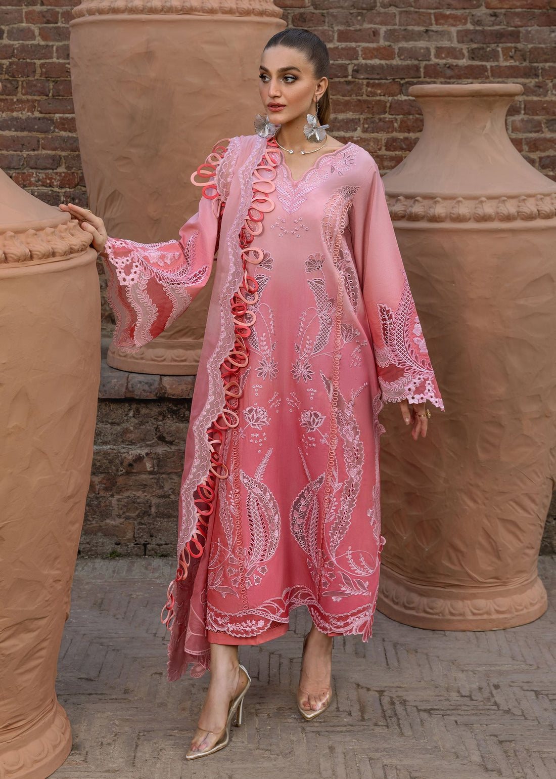 Crimson | Tasawar 25 | ALL THINGS OMBRE - D1B XS Pink Organza