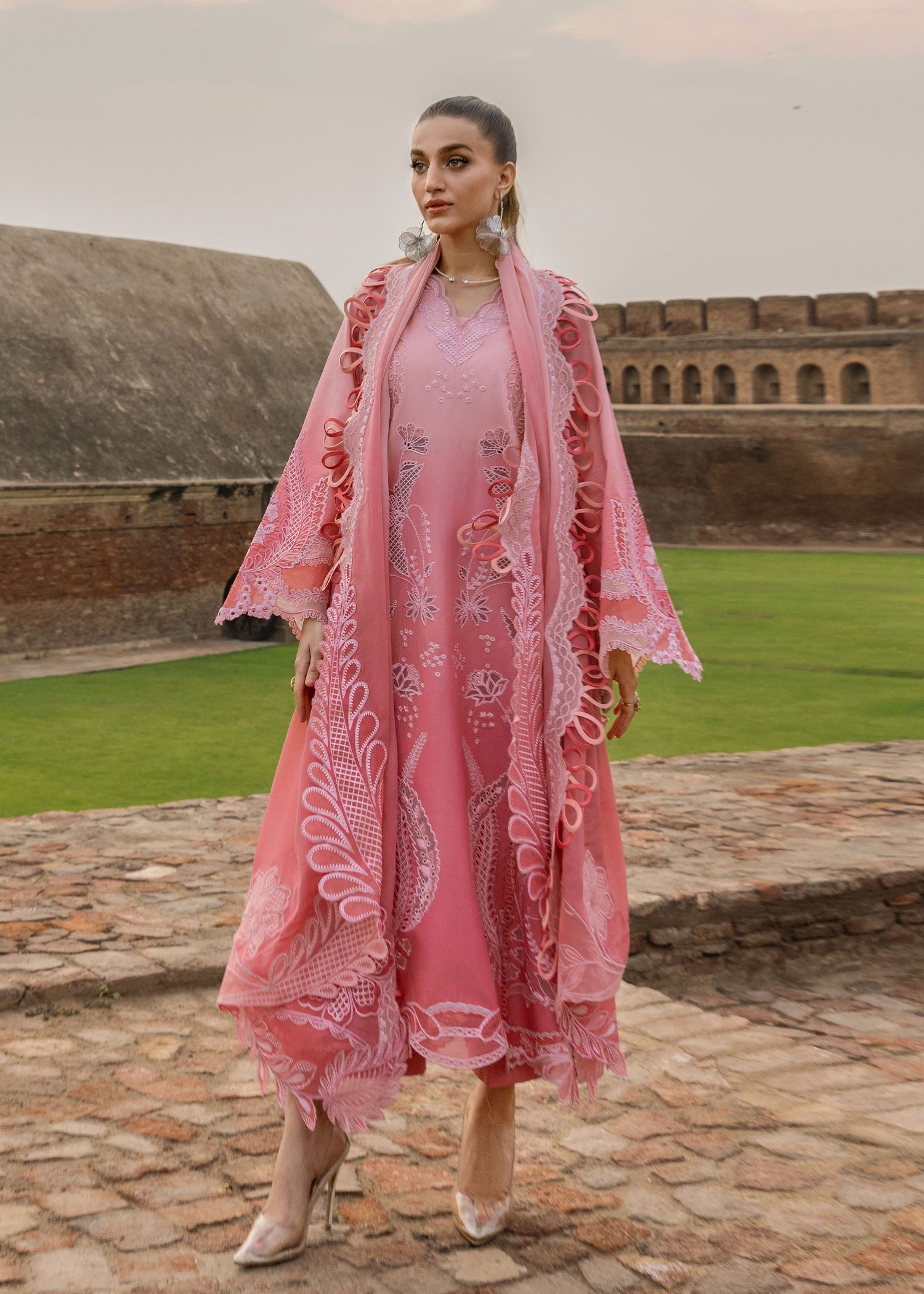 Crimson | Tasawar 25 | ALL THINGS OMBRE - D1B M Pink Organza