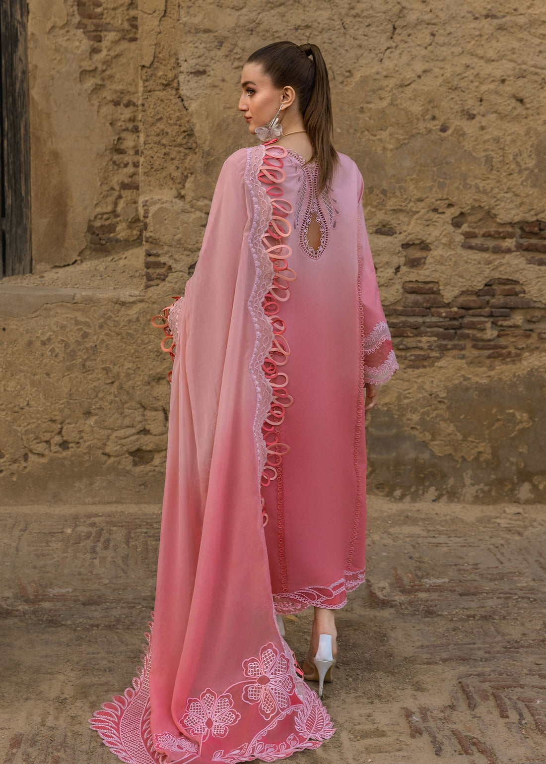Crimson | Tasawar 25 | ALL THINGS OMBRE - D1B XS Pink Organza