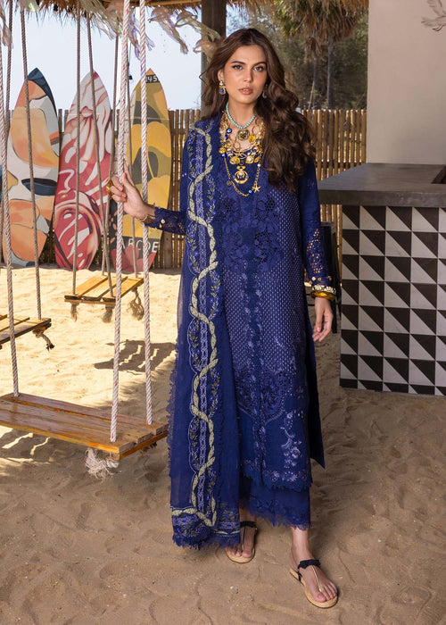 Saira Shakira | Luxury Lawn 25 | LEYLA-B XS Dark Blue Lawn