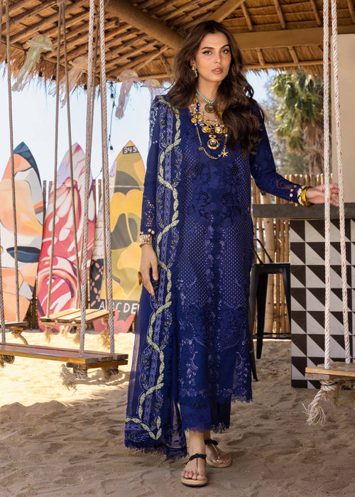 Saira Shakira | Luxury Lawn 25 | LEYLA-B XS Dark Blue Lawn