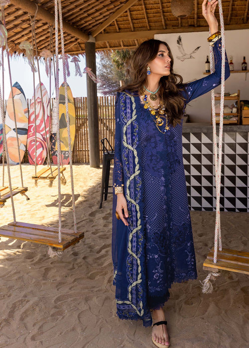 Saira Shakira | Luxury Lawn 25 | LEYLA-B XL Dark Blue Lawn
