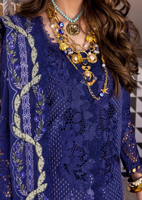 Saira Shakira | Luxury Lawn 25 | LEYLA-B L Dark Blue Lawn