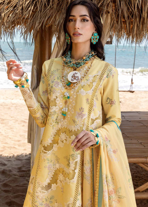 Saira Shakira | Luxury Lawn 25 | SERENA-A M Dust Yellow Lawn