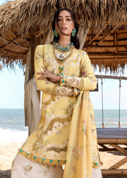 Saira Shakira | Luxury Lawn 25 | SERENA-A Custom Size Dust Yellow Lawn