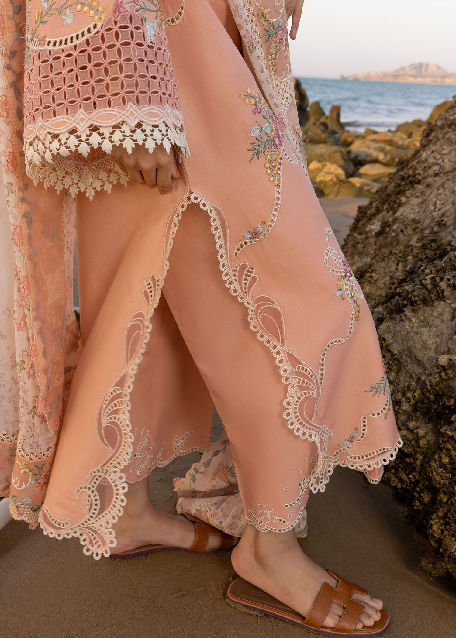 Crimson | Floe by Crimson | Twirls And Ties - D8 A L Peach Pink Organza
