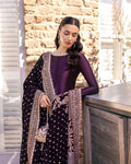 Faiza Saqlain | Adeen Formals | Vespera XL Dark Plum Silk
