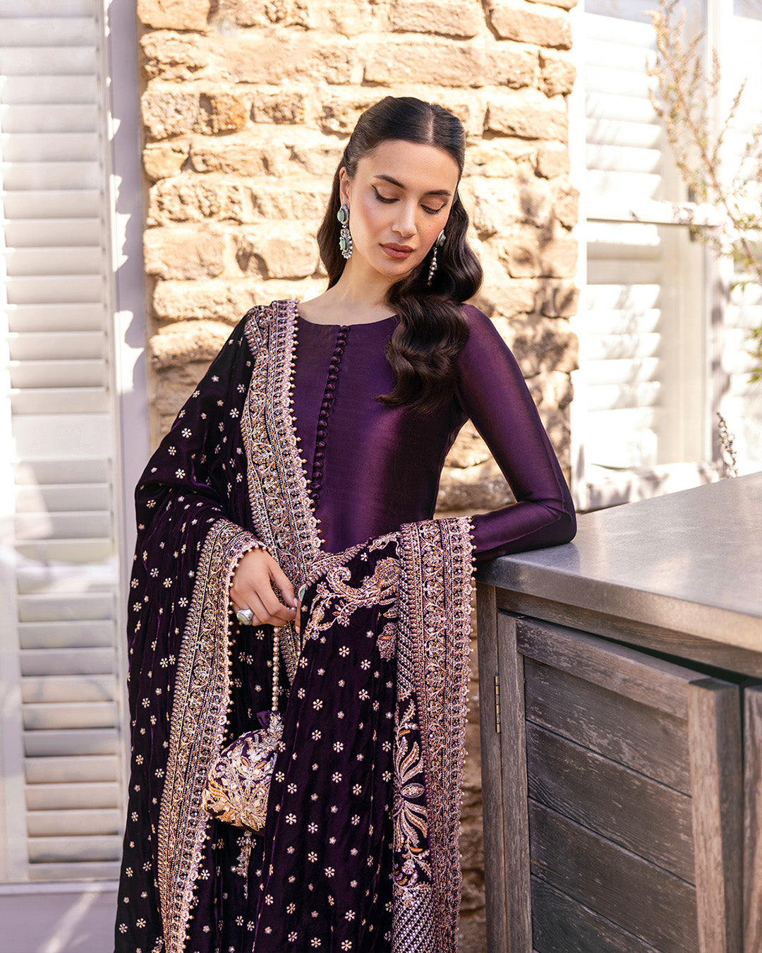 Faiza Saqlain | Adeen Formals | Vespera XL Dark Plum Silk