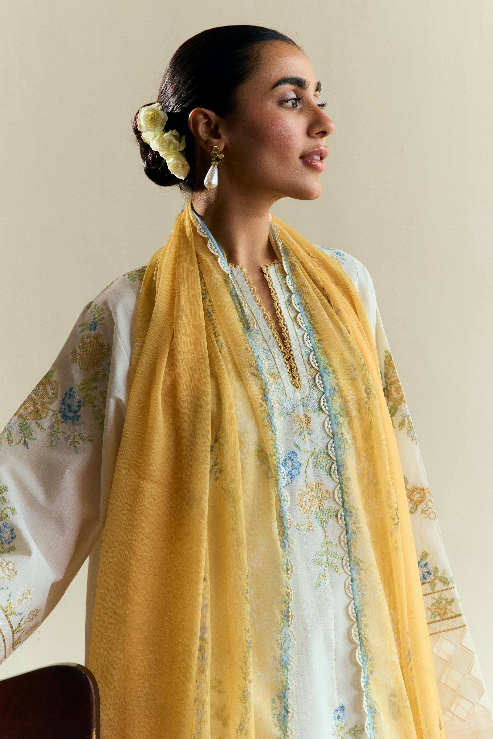 Zara Shahjahan | Coco Eid Edit | Solace-D3 XL Ivory Jacquard