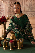Nureh | Nur Mahal Formals | NE-138 XL Dark Green Silk