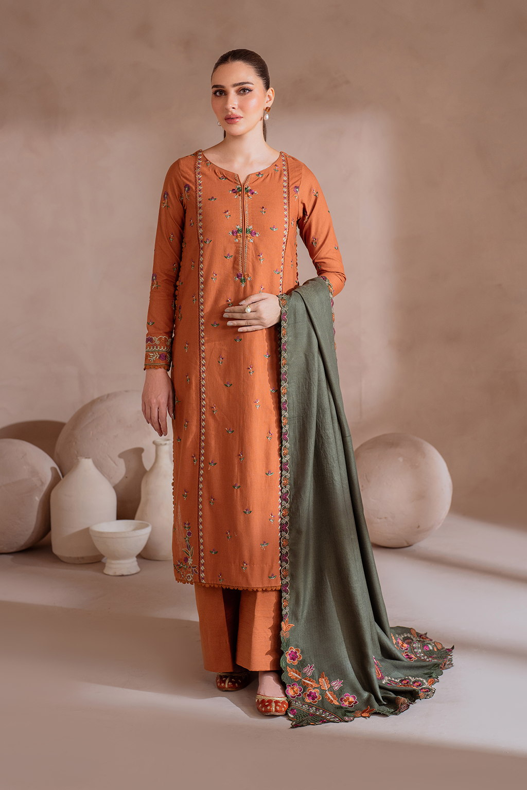 Iznik | Exclusive Winter | UE-367 XS Burnt Orange Khaddar
