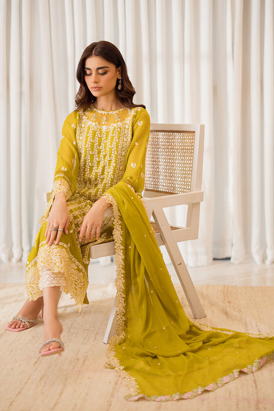 Azure | Ensembles Embroidered Formals | Amber Glow