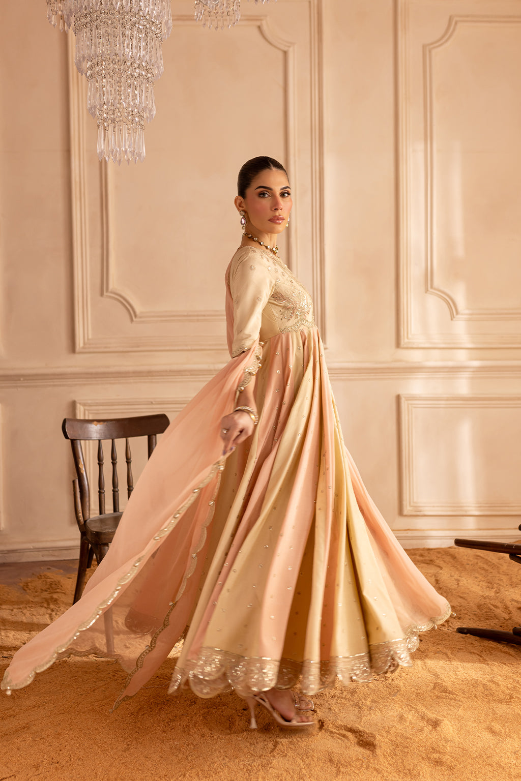 Vanya | Marlene Formals | ML-03 L Beige Silk