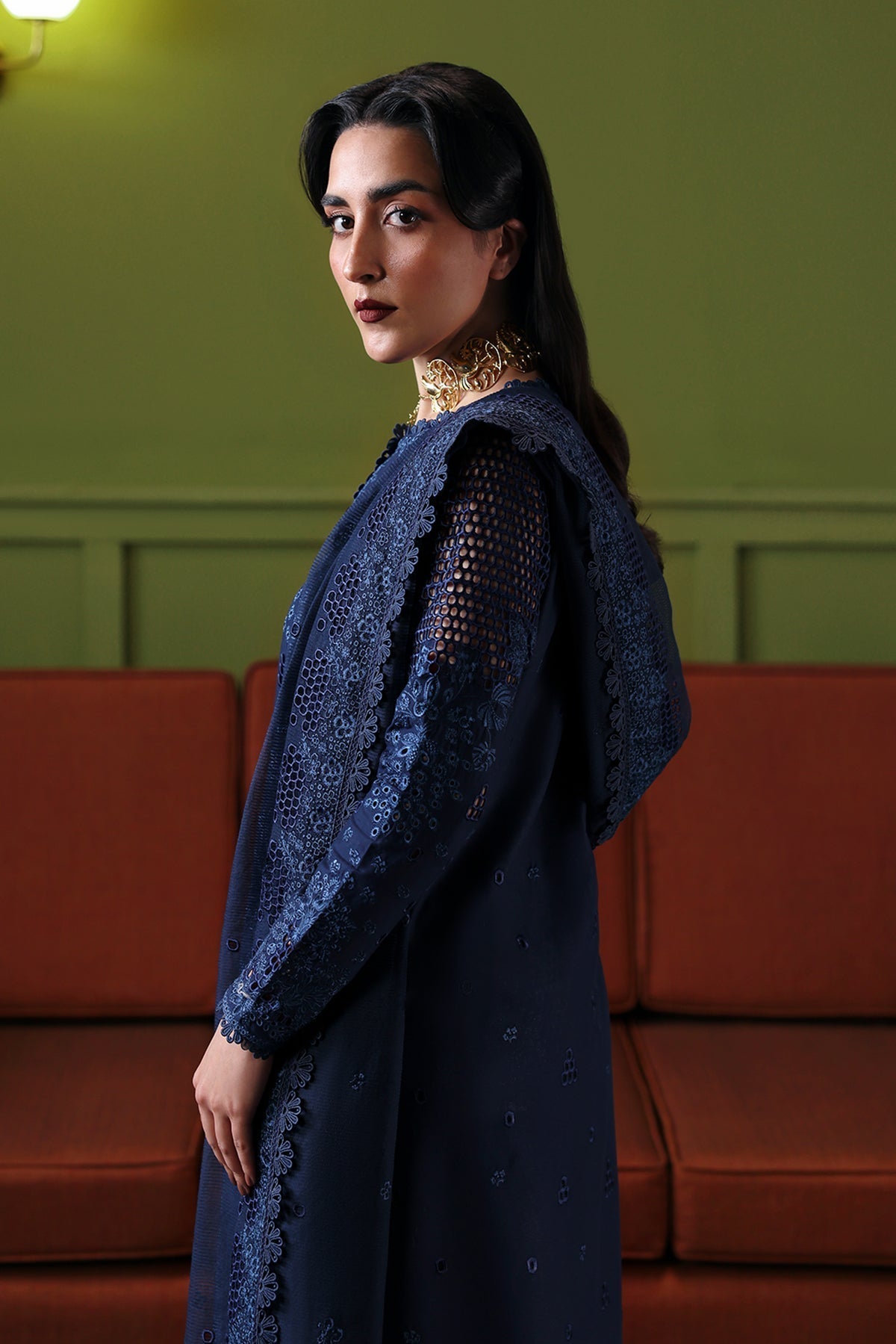 Afrozeh | Rhythm RTW | Cadence M Navy Lawn
