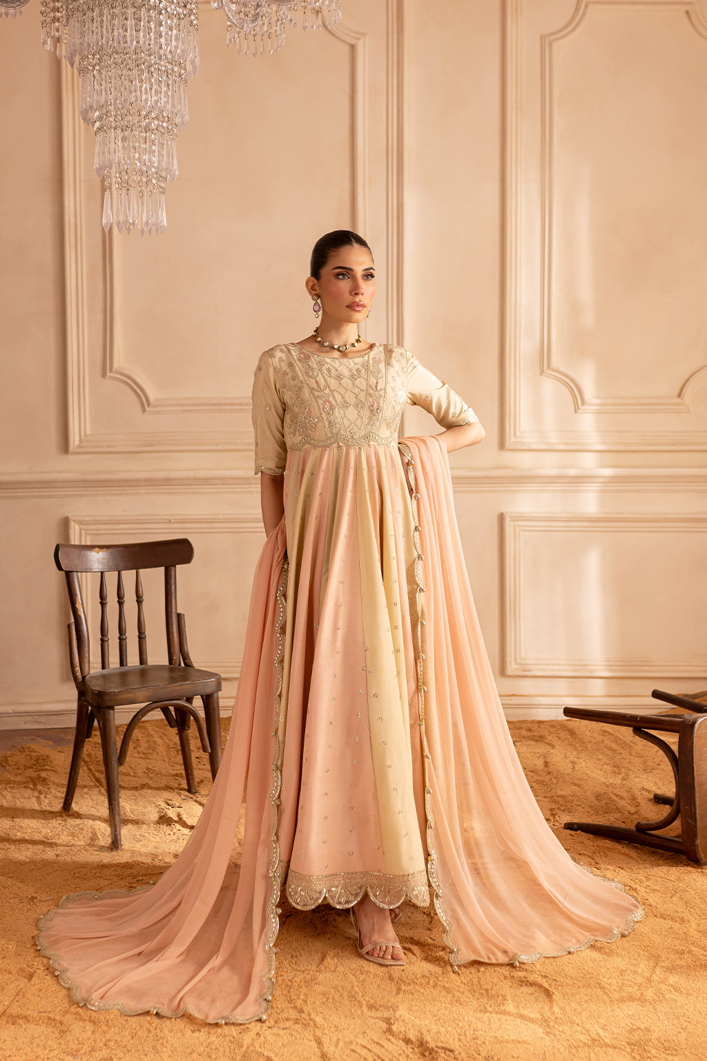 Vanya | Marlene Formals | ML-03 XS Beige Silk