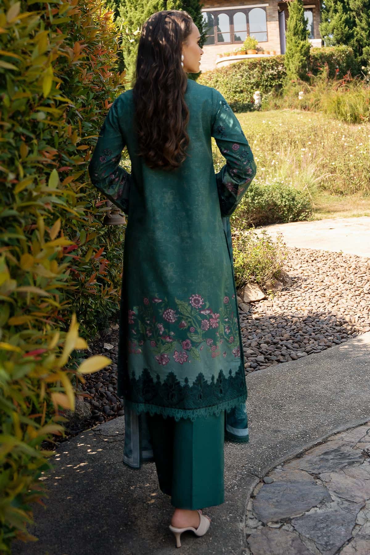 Afrozeh | Damask The Holiday Edit 25 | Opaline A S Teal Green Lawn