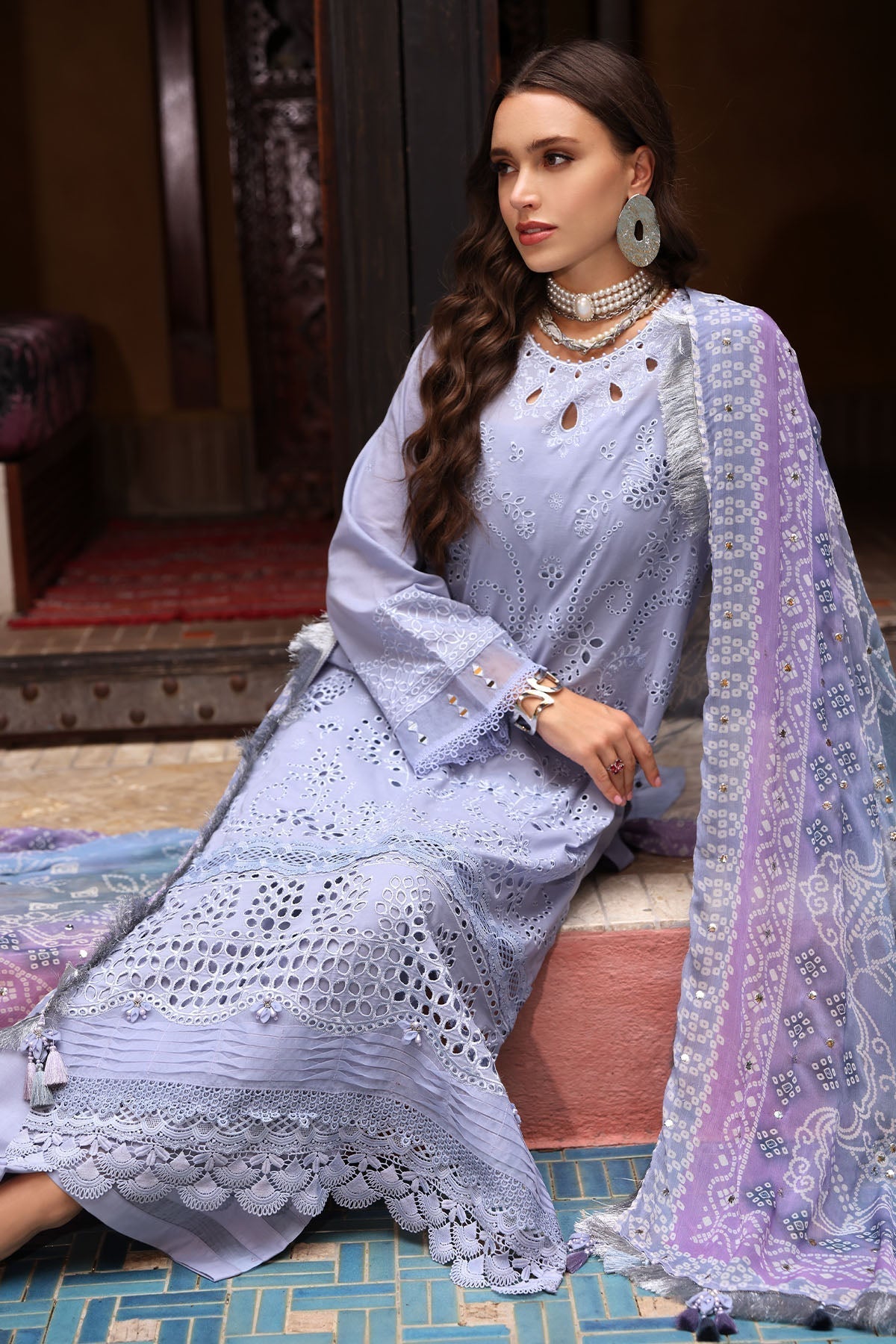 Nureh | Bazaar Lawn 25 | NE-108 Custom Size Light Lavender Lawn