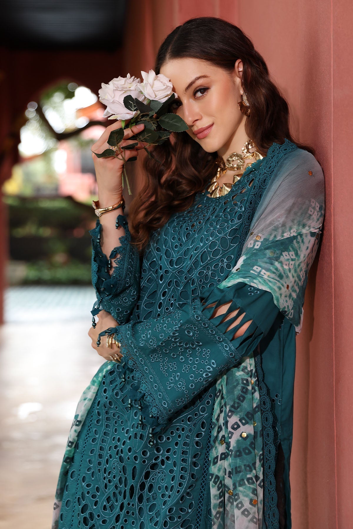 Nureh | Bazaar Lawn 25 | NE-107 L Dark Teal Green Lawn
