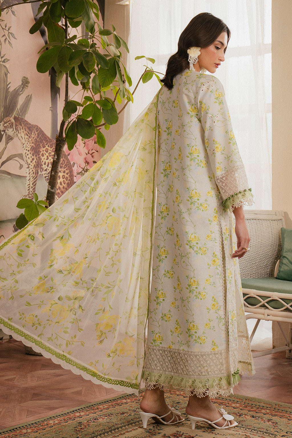 Ayzel | Armelia Printed Lawn 25 | Cyrilla XS Off White Lawn