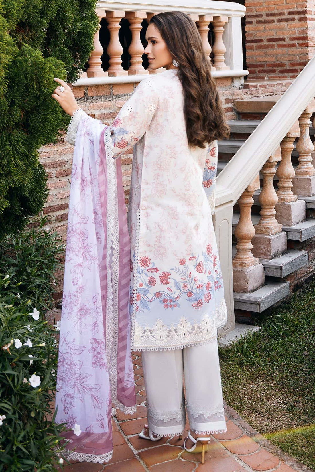 Afrozeh | Damask The Holiday Edit 25 | Opaline B XS Off White Lawn