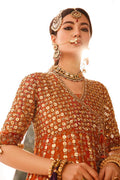 Maria B | Bridal Formals | Manar M Rust Pure Organza
