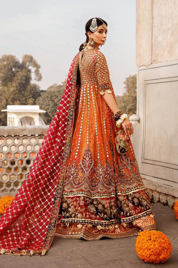 Maria B | Bridal Formals | Manar S Rust Pure Organza
