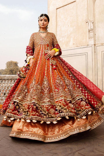 Maria B | Bridal Formals | Manar L Rust Pure Organza