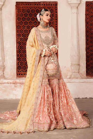 Maria B | Bridal Formals | Orit XS Peach Pink Pure Organza