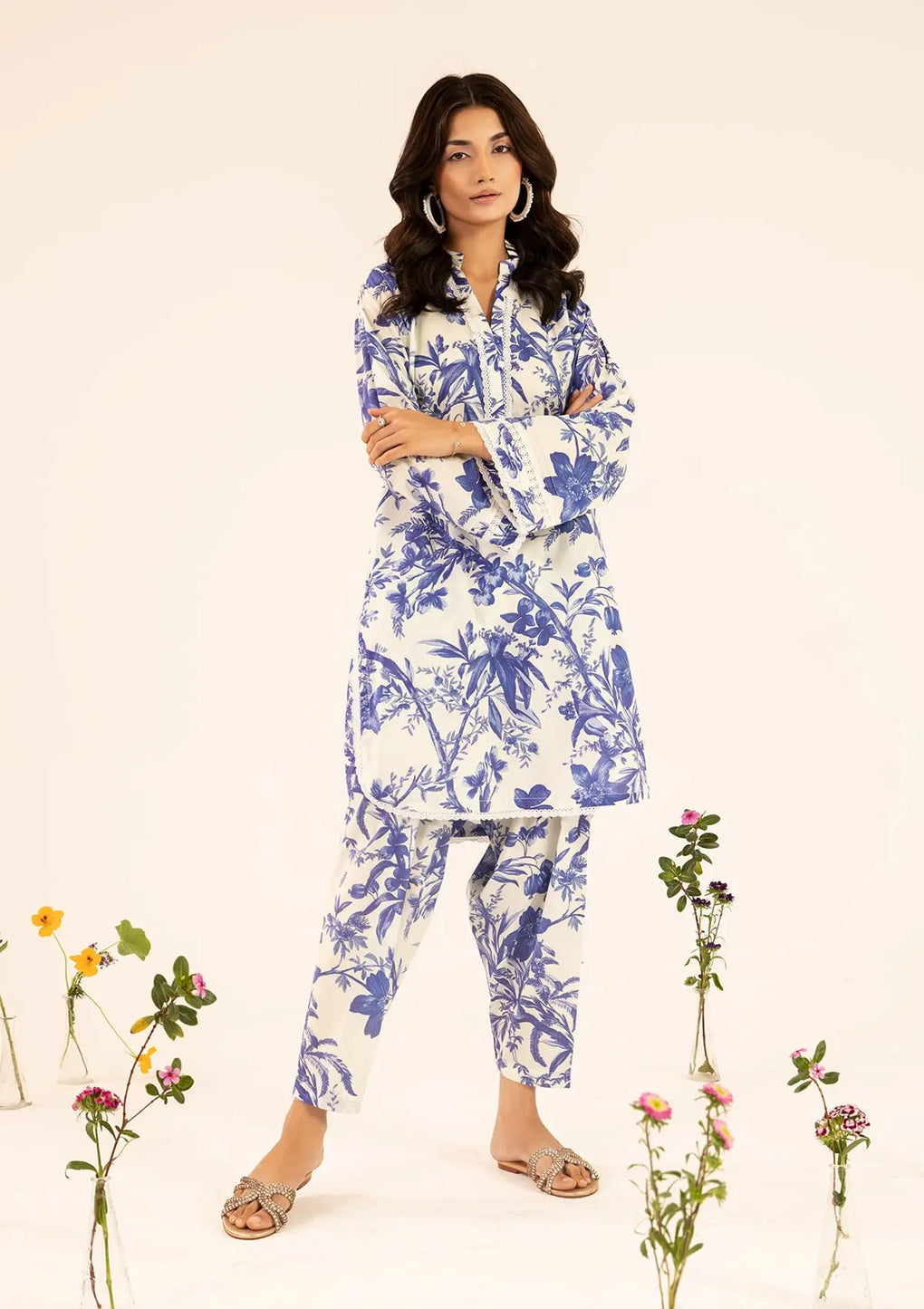 Elaf Premium | Pret 25 | EPT-01 CRIMSAL S White Lawn