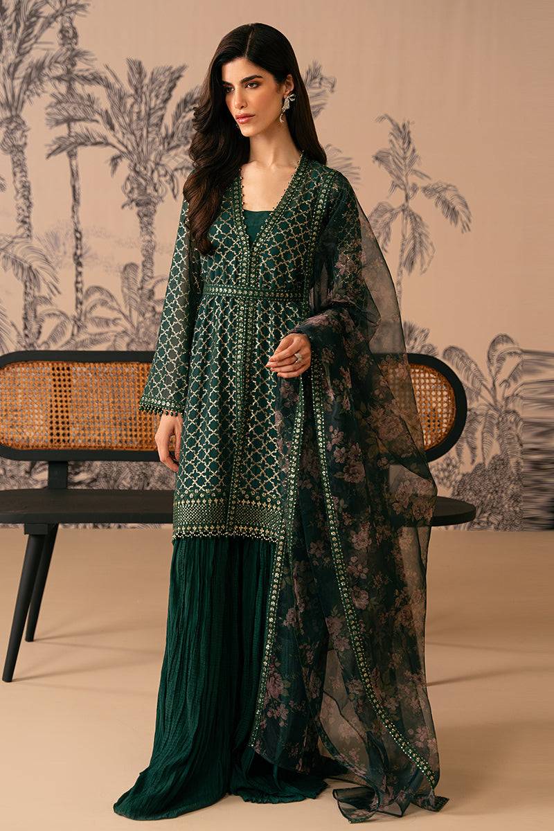 Cross Stitch | Luxe Atelier 24 | VIRIDIAN HAVEN - Pakistani Designer Dress - by Cross Stitch | Type: Luxury - 100% Original at Saira Sultan