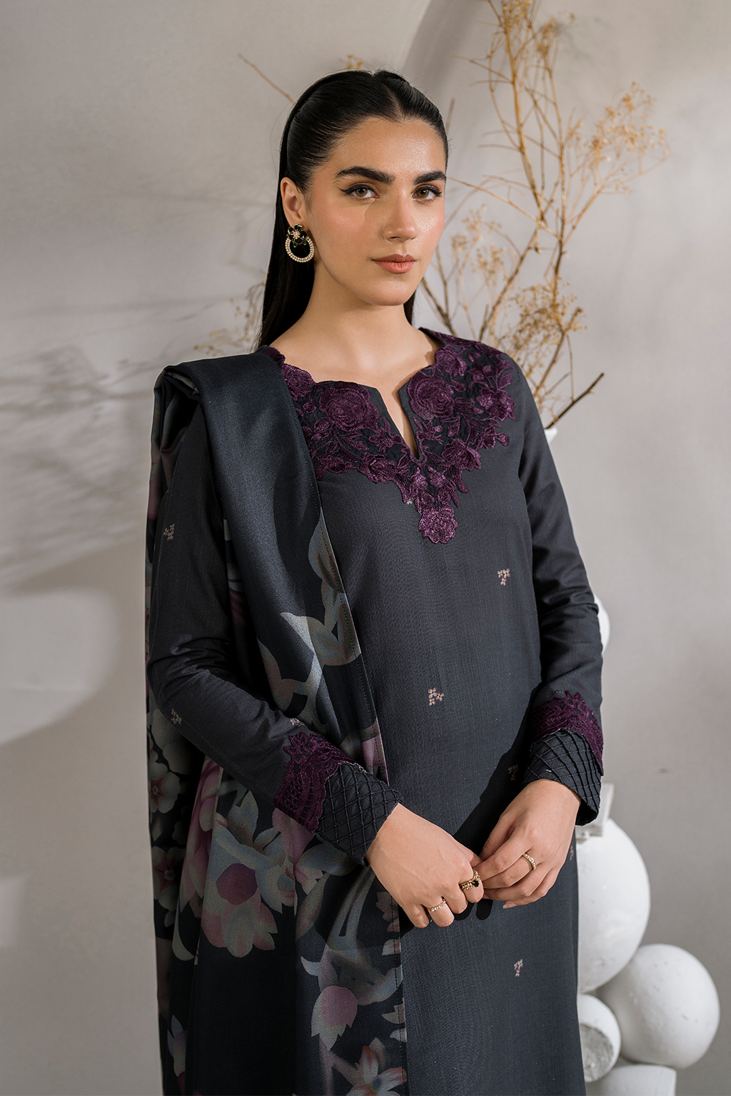Iznik | Exclusive Winter | UE-357 M Black Slub Khaddar